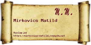 Mirkovics Matild névjegykártya